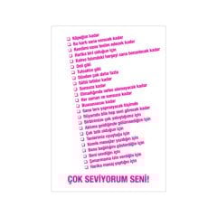 100 Sebep Kartpostal - Çok Seviyorum Seni!
