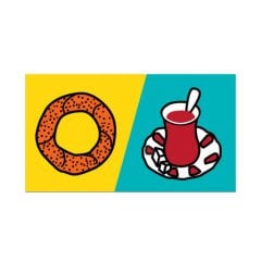 İstanbul İkonları Kartpostal - Çay / Simit