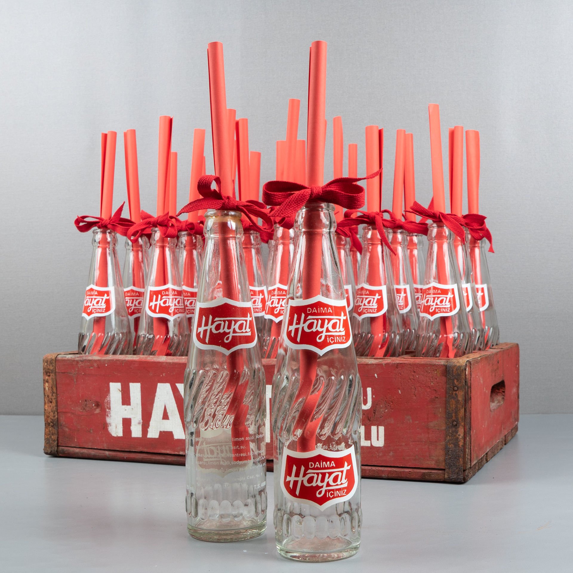 Hayatımsın Gazoz Kasa ve Şişeleri Not Kâğıtlı