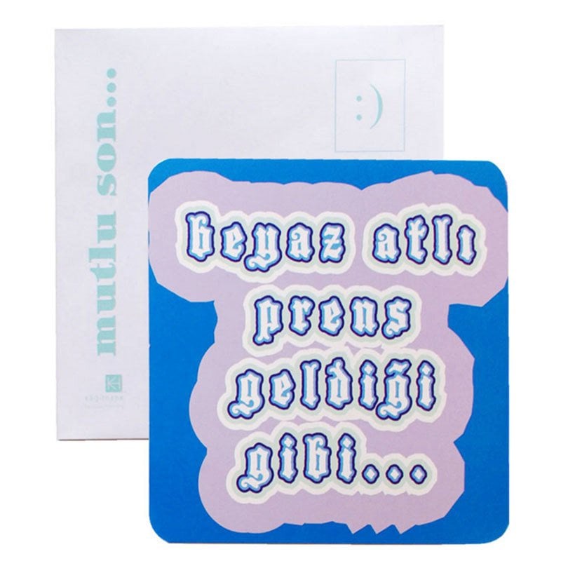 Mutlu son kartpostalları - beyaz atlı prens geldiği gibi