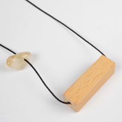 Siyah İpek İpli ''Tahtaya Vur'' Kolye 4