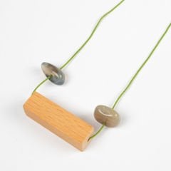 Yeşil İpek İpli ''Tahtaya Vur'' Kolye 5