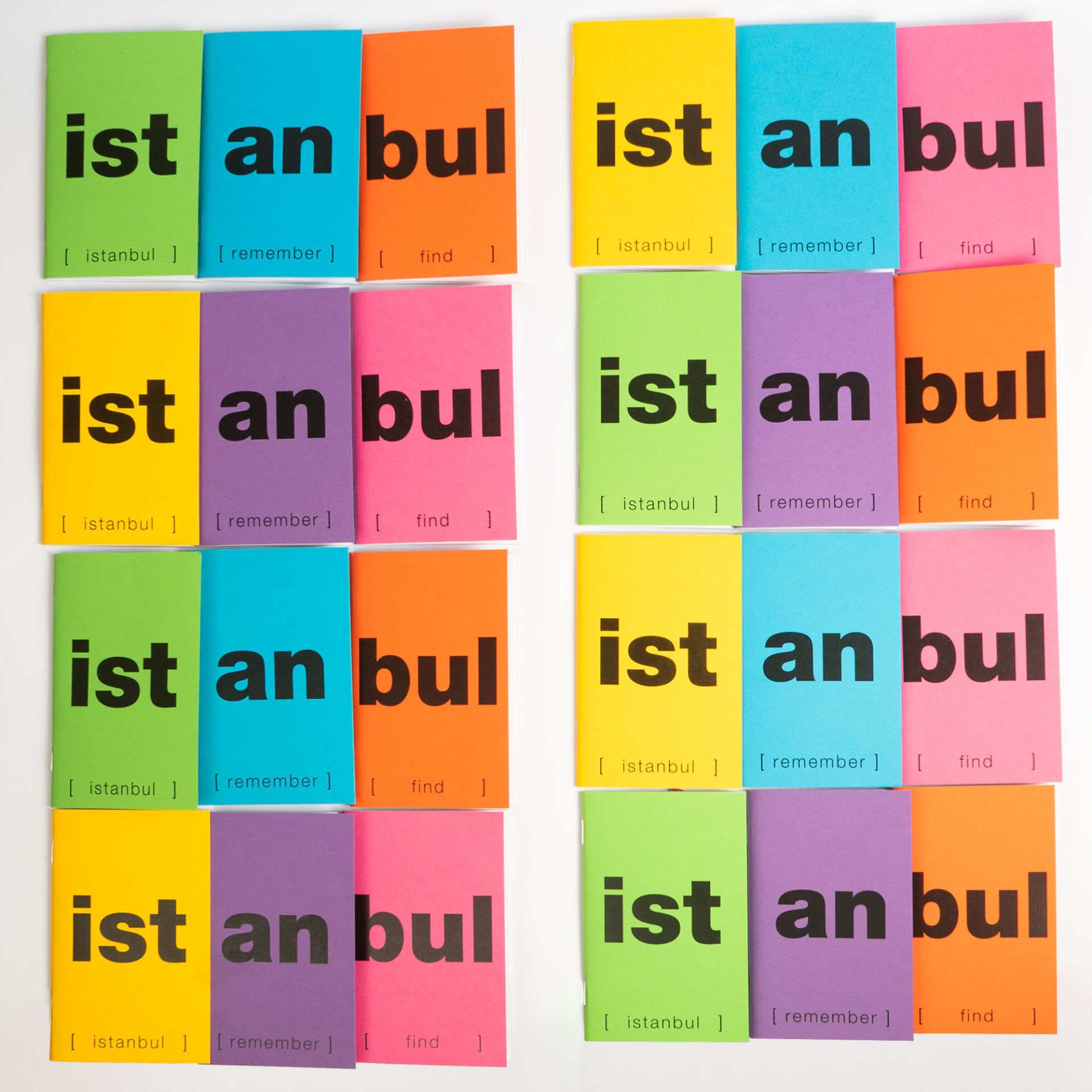 İst-an-bul 3'lü Mini Defter Seti Sarı - Mavi - Pembe