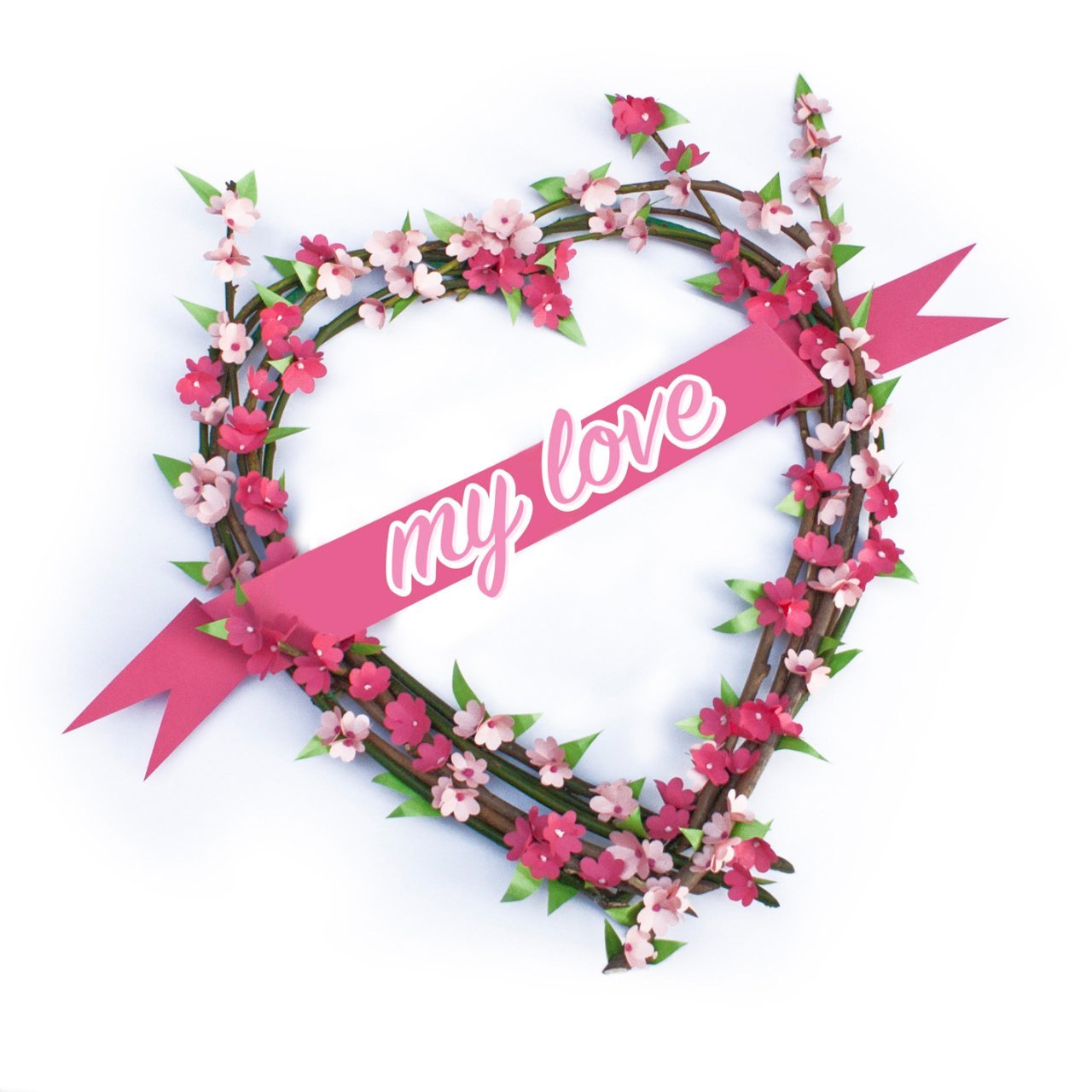 Sevgiliye Bahar Dalları Kalp