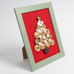 Altın Işıltılı Düğmeler Yılbaşı Ağacı