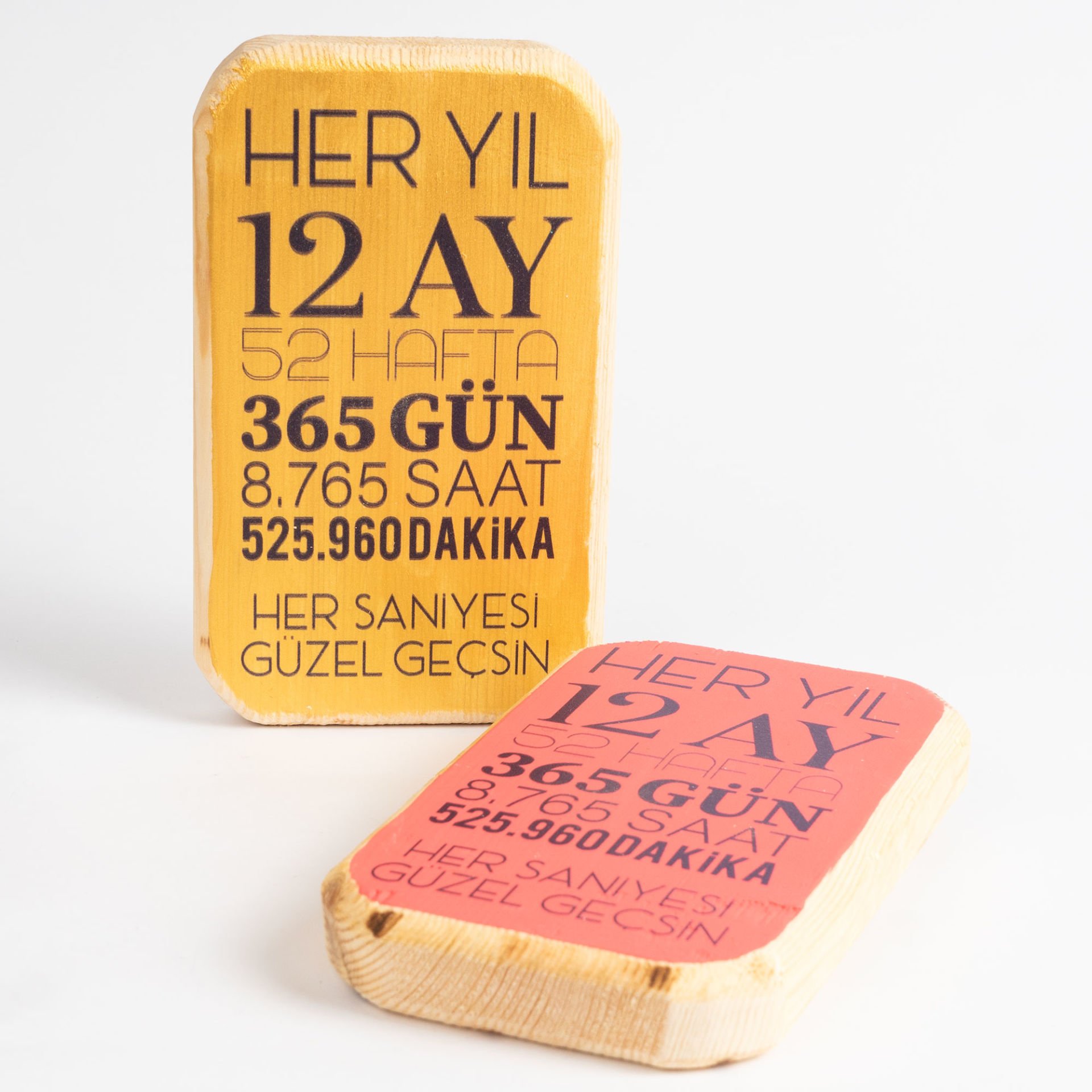 Her Saniyesi Güzel Geçsin Ahşap Pano Altın