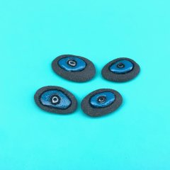 Nazar Gözü Füme Zeminde Mavi Küçük